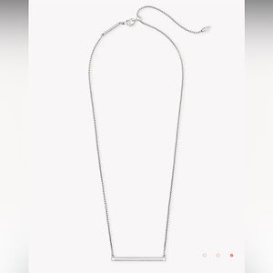 🖤Rare Authentic Kendra Scott Silver Metal Kelsey Bar Pendant Necklace